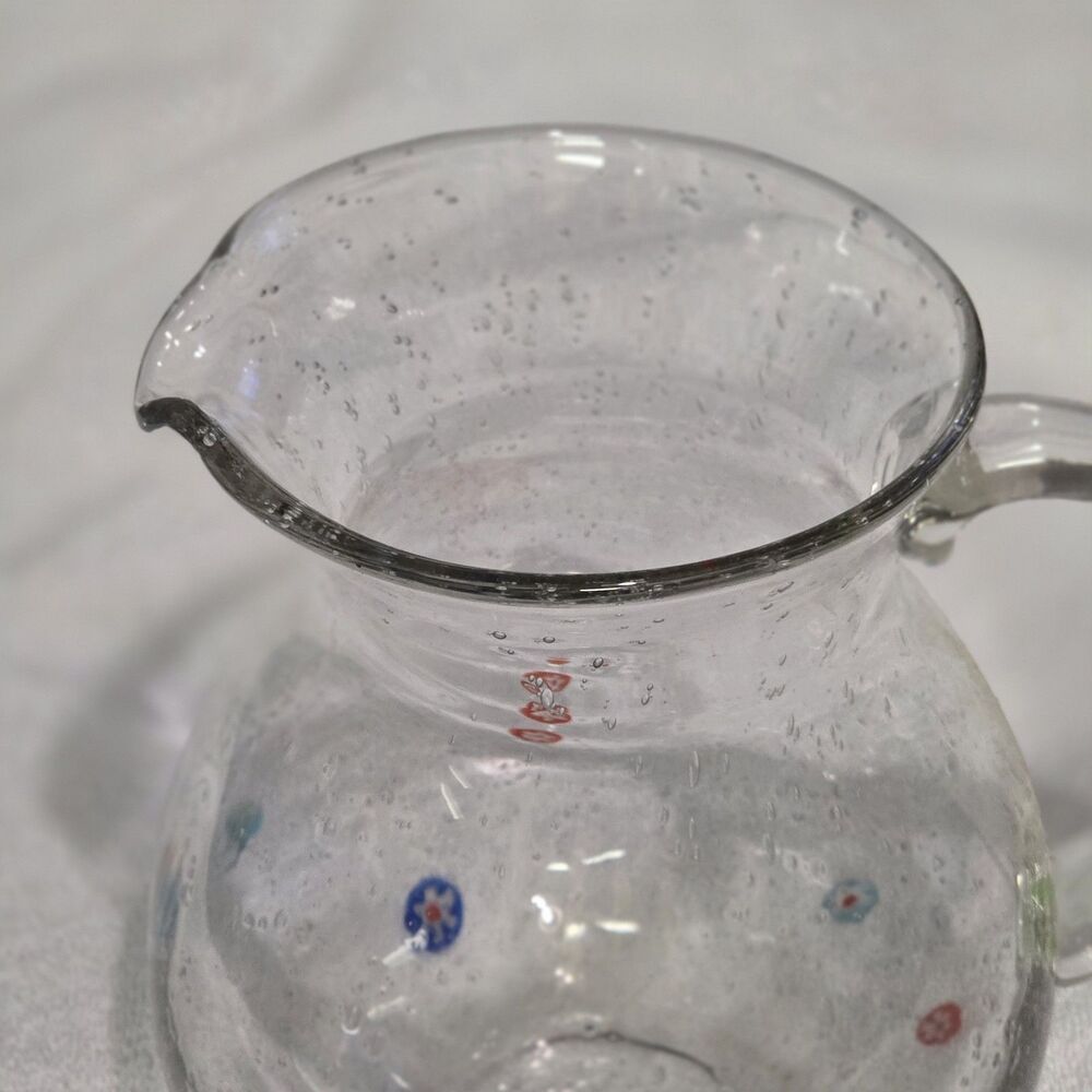 MILLEFIORI GLASS PITCHER Murano Italy - Picture 5 of 5